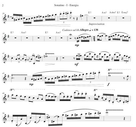 Sonatine pour clarinette basse et piano - Extrait mouvement 1